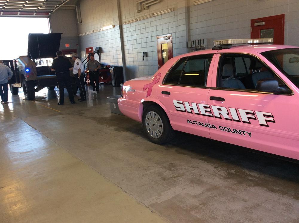 Pink Car & Humvee on dispaly