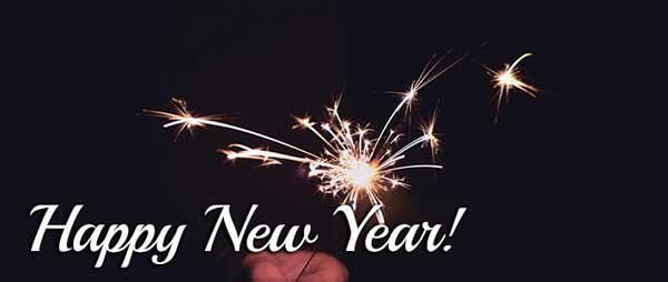 Happy New Year with sparkler